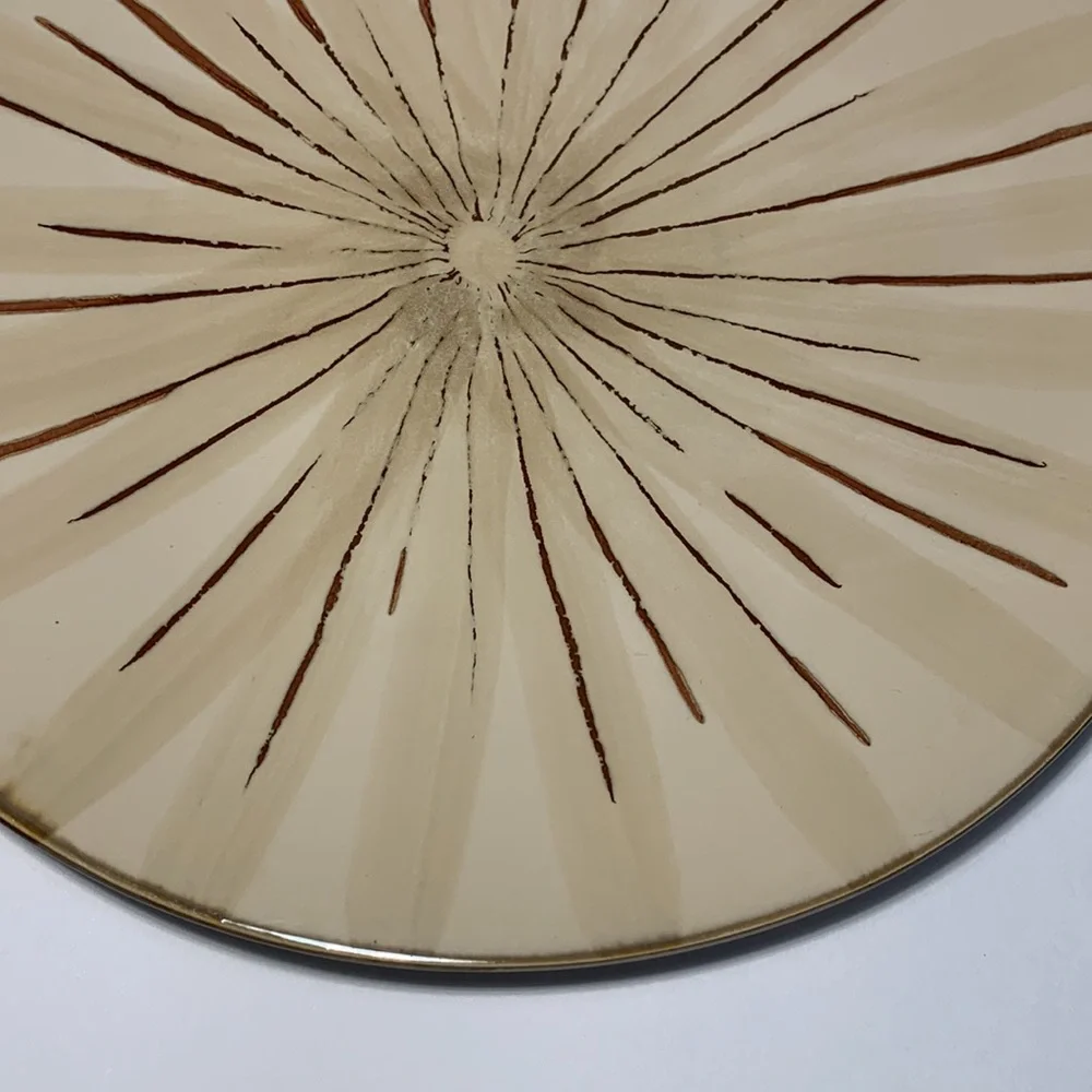 Pier 1 Imports Stoneware Dinner Plate Sanctuary Pattern 11 1/2” Star Burst One